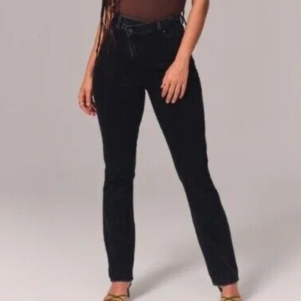 Abercrombie & Fitch crossover 90’s‎ slim straight ultra High Rise black 31/12